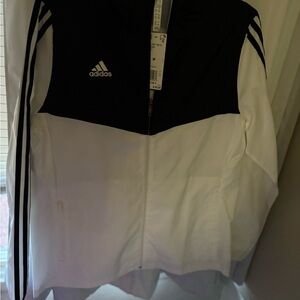 adidas Black Zip-Up Jacket with White Logo